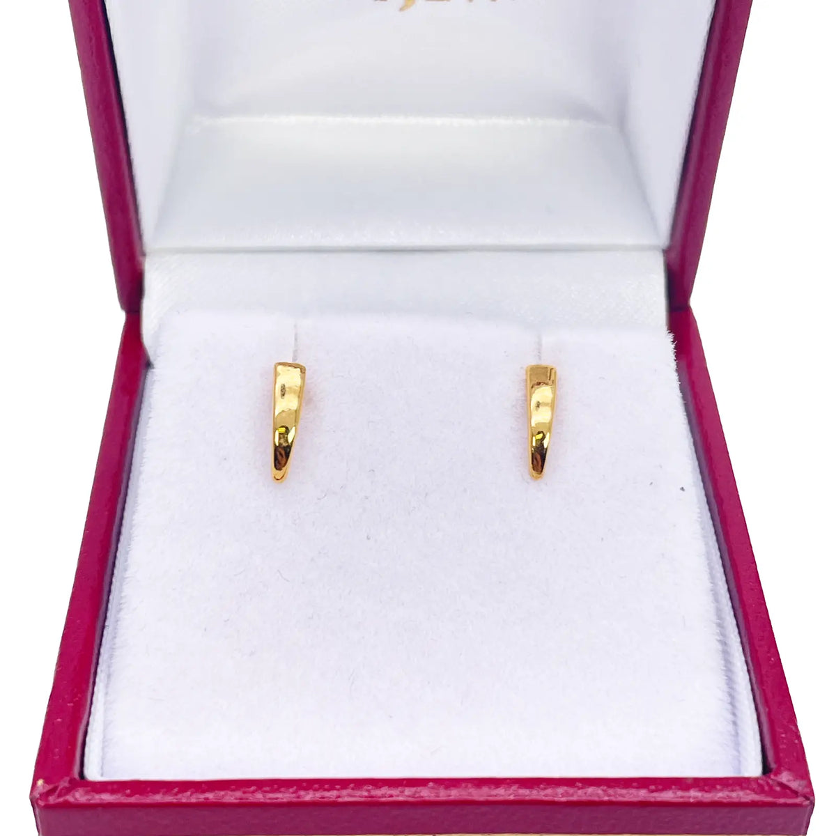 22ct Yellow Gold Plain High Polished Children's Earrings 8mm Length 
