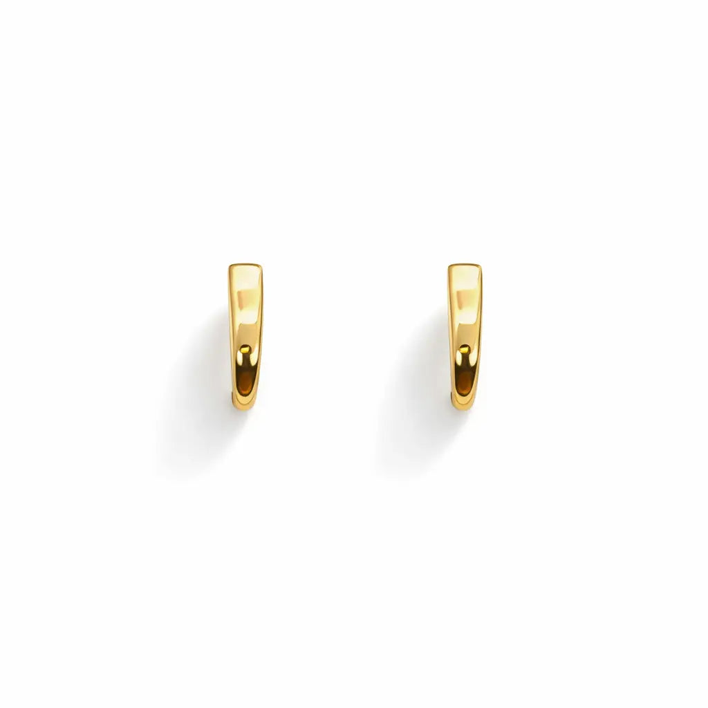 22ct Yellow Gold Plain High Polished Children's Earrings 8mm Length  Children's gold earring