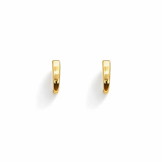 22ct Yellow Gold Plain High Polished Children's Earrings 8mm Length  Children's gold earring