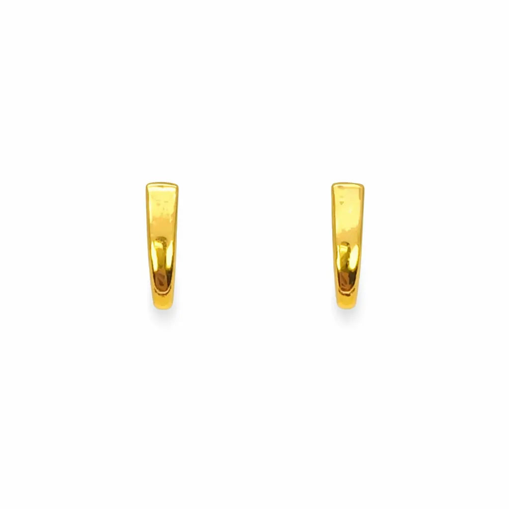22ct Yellow Gold Plain High Polished Children's Earrings 9mm Length  Children's gold earring