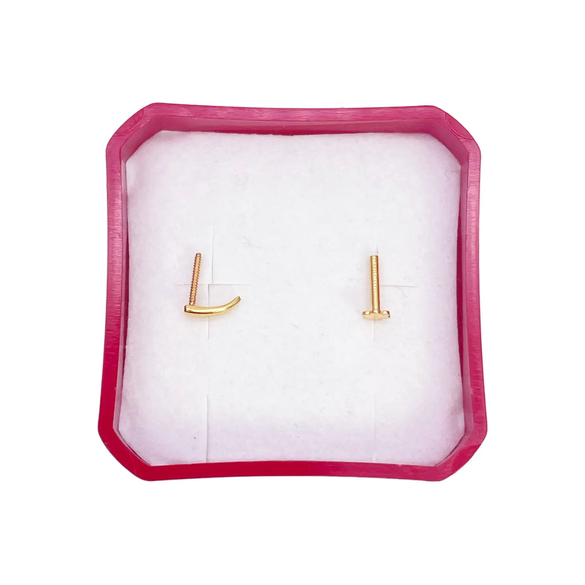 22ct Yellow Gold Plain High Polished Nose Stud/Pin 10mm Length 