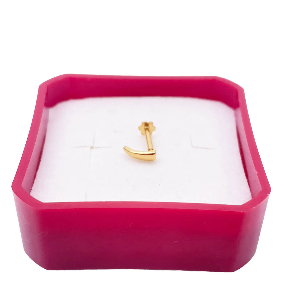 22ct Yellow Gold Plain High Polished Nose Stud/Pin 8mm Length 
