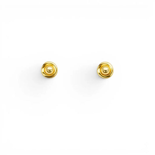 22ct Yellow Gold Plain High Polished Rose Children's Earrings 4mm Width  Children's gold earring
