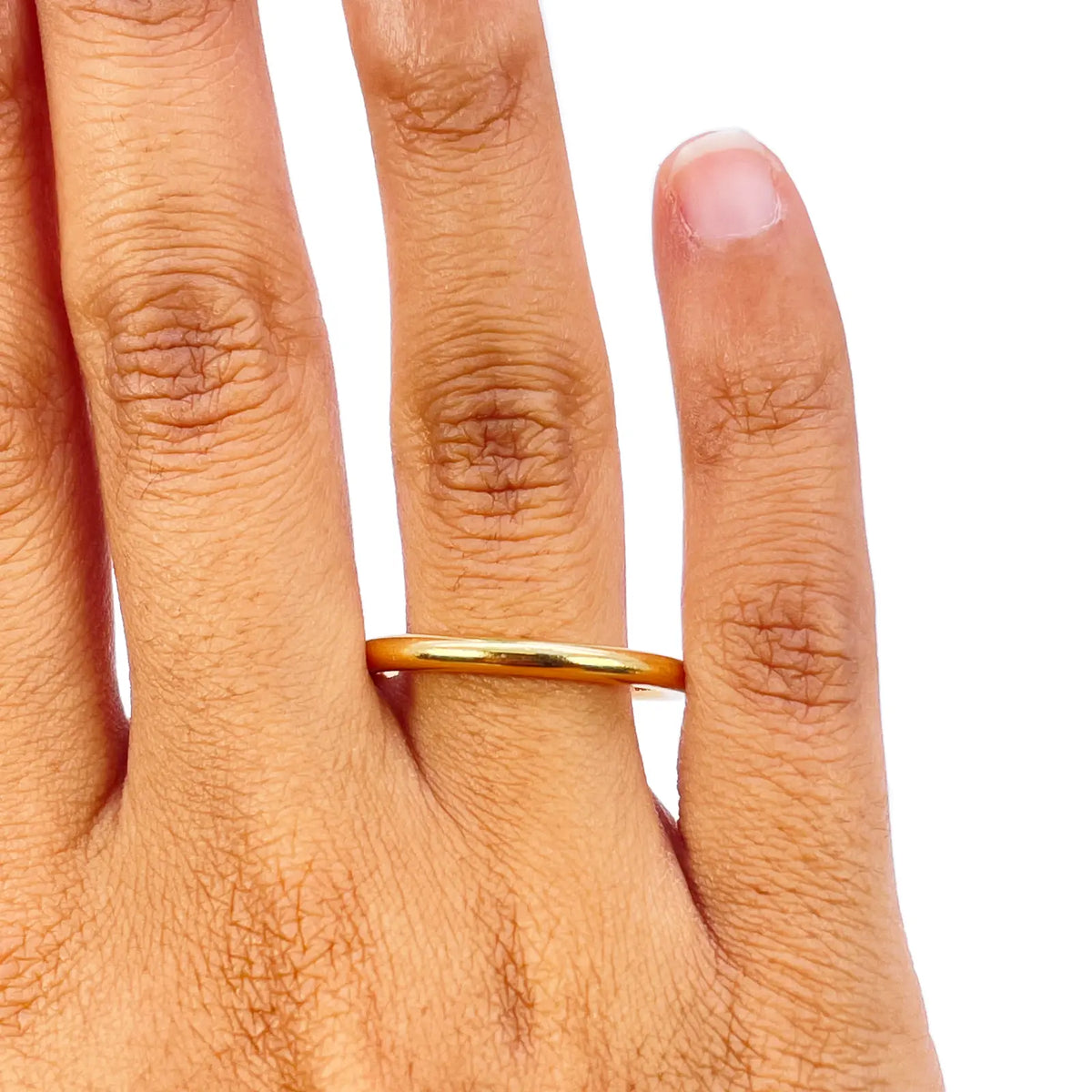 22ct Yellow Gold Plain High Polished Wire Band Ring 2.5mm 