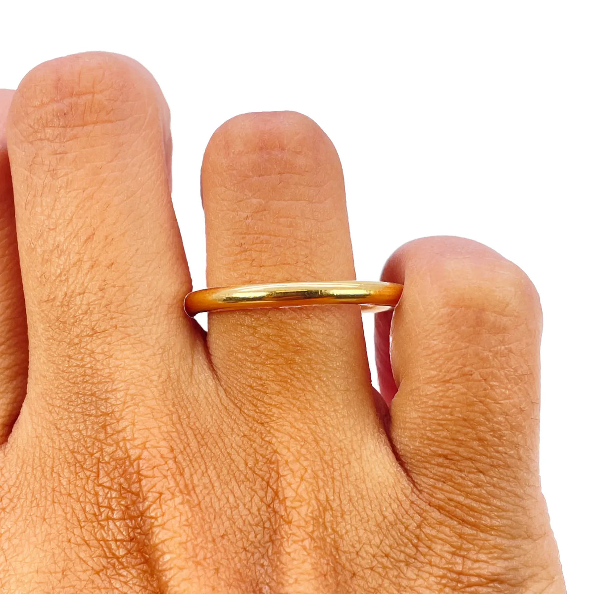 22ct Yellow Gold Plain High Polished Wire Band Ring 2.5mm 
