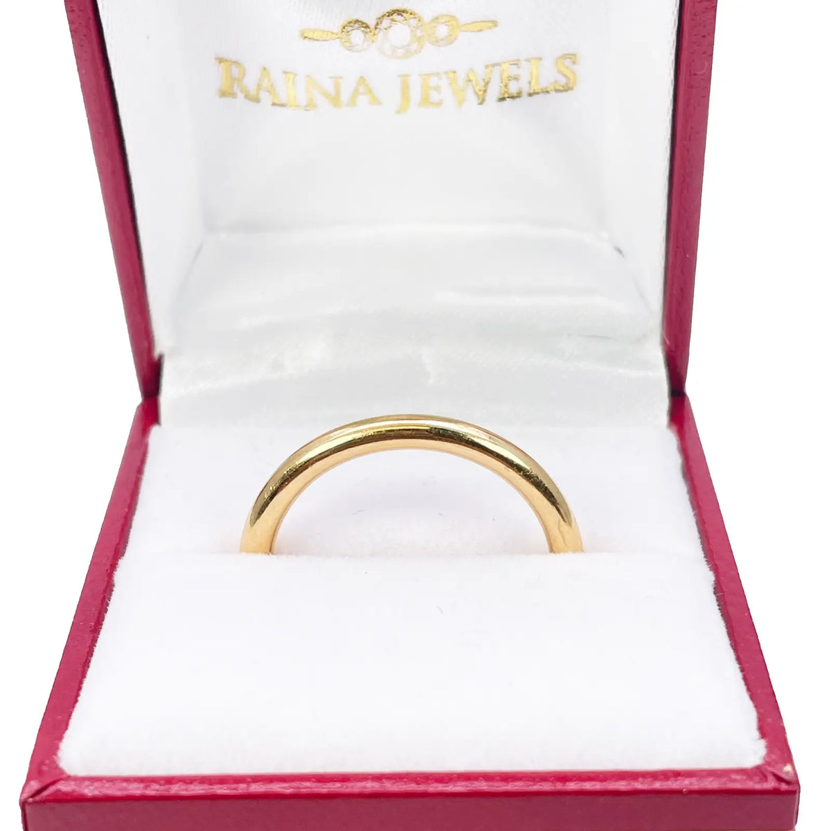 22ct Yellow Gold Plain High Polished Wire Band Ring 2.5mm 