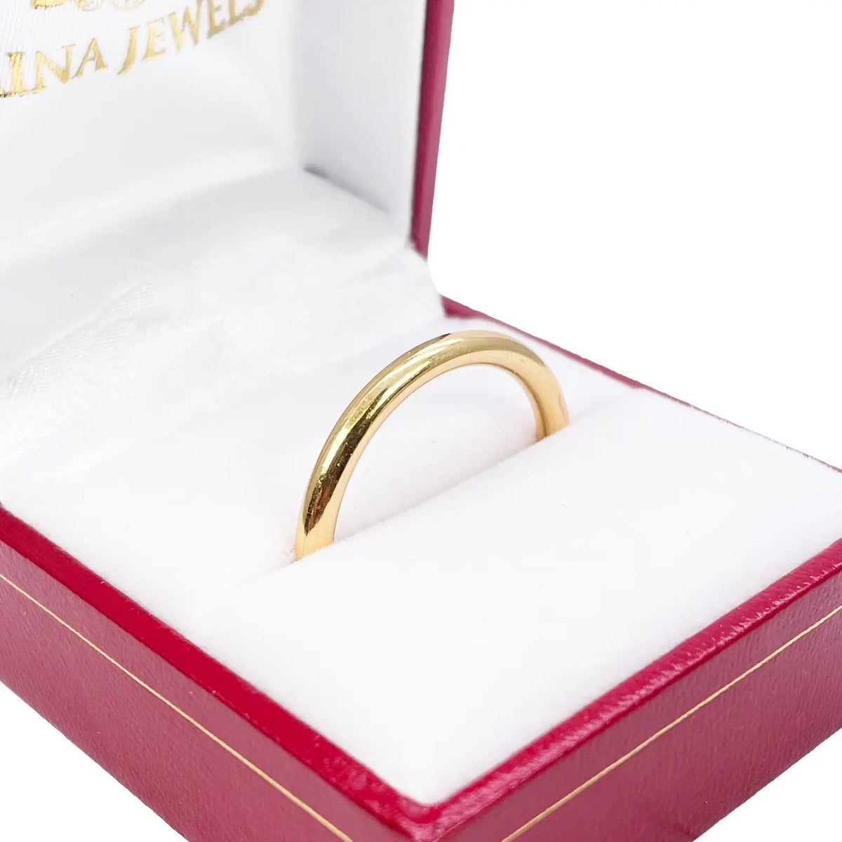 22ct Yellow Gold Plain High Polished Wire Band Ring 2.5mm 
