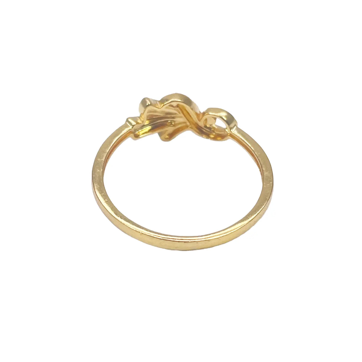 22ct Yellow Gold Polished & Matt Floral Minimalist Ring 
