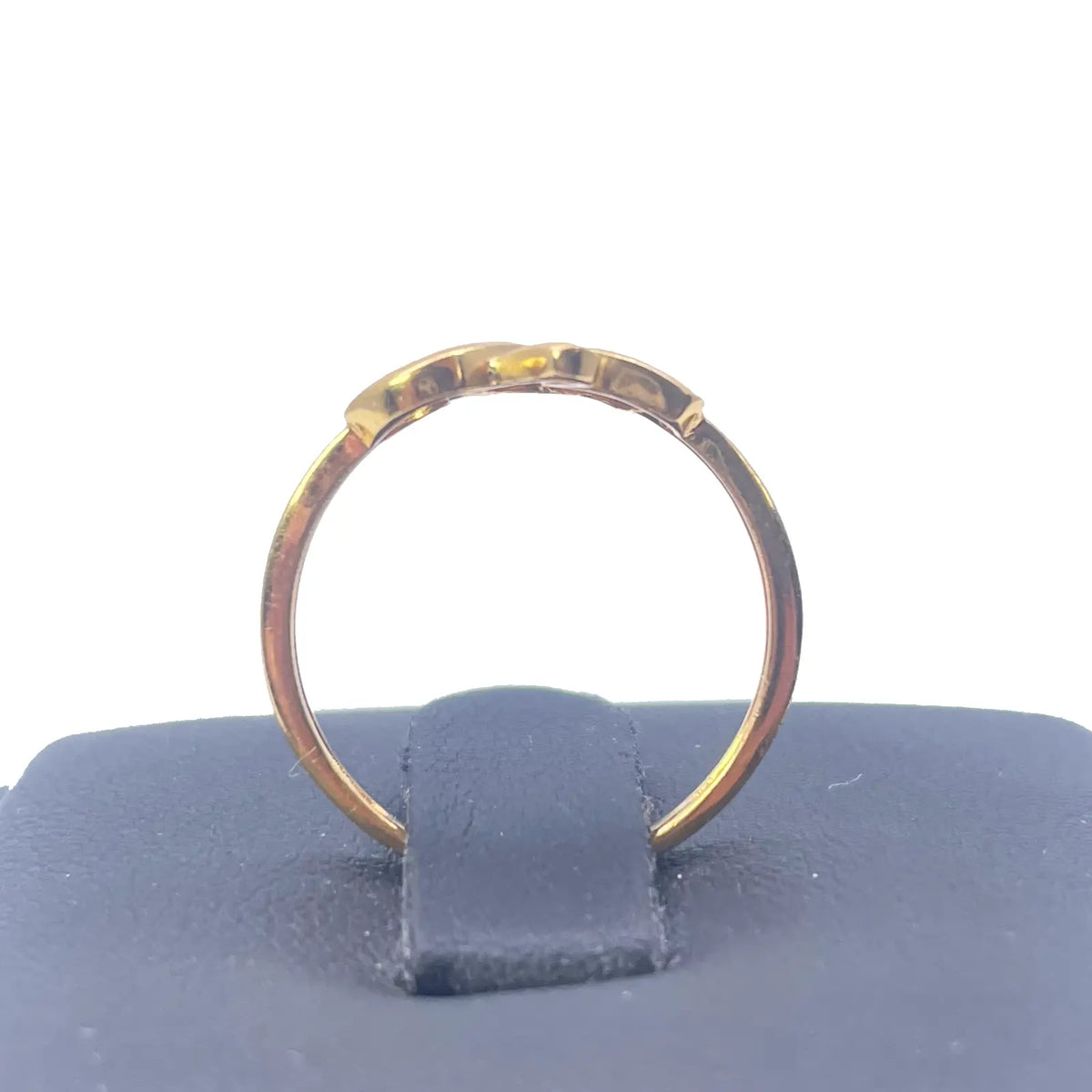 22ct Yellow Gold Polished & Matt Floral Minimalist Ring 
