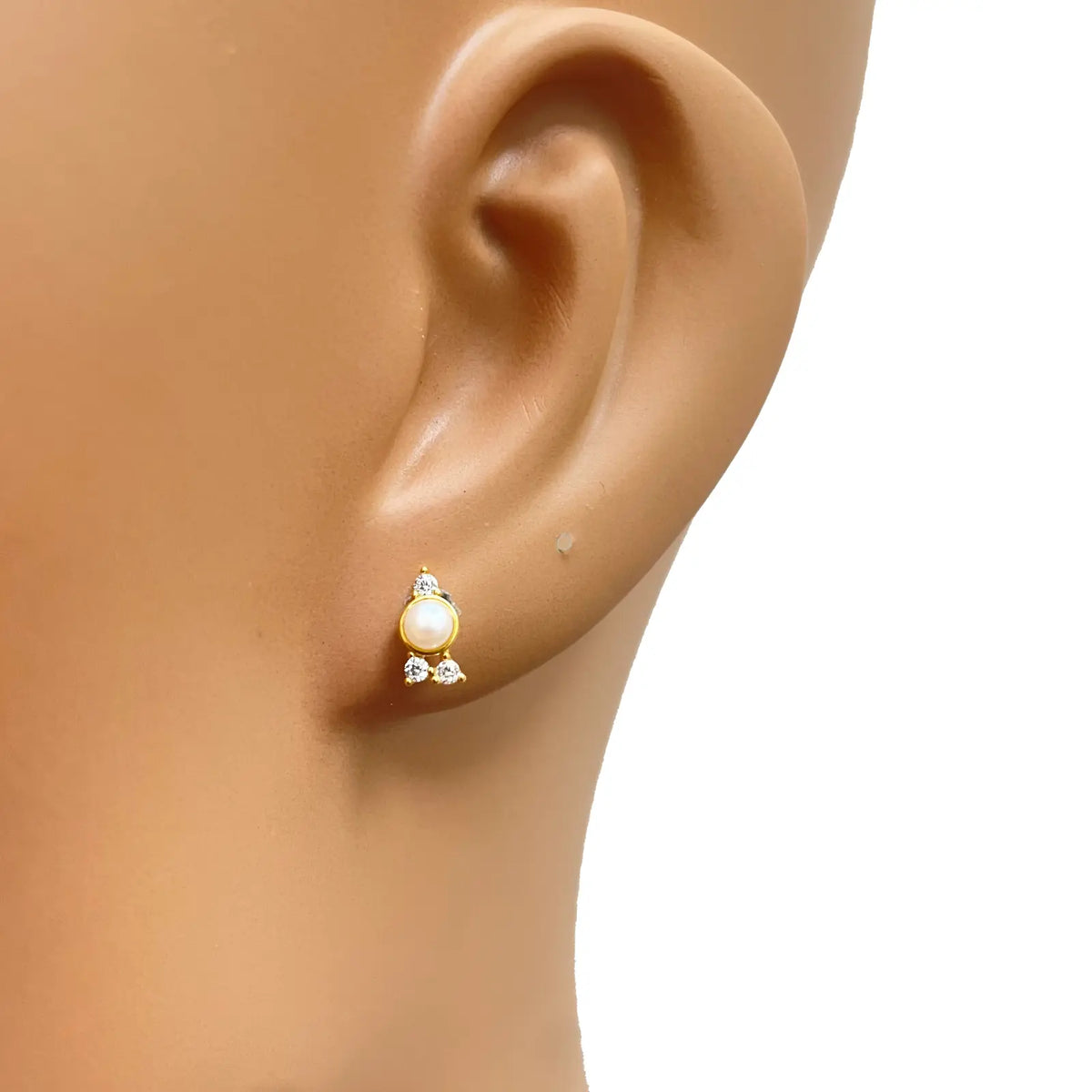 22ct Yellow Gold Round Freshwater Pearl Bubble Pendant and Matching Earrings Set 