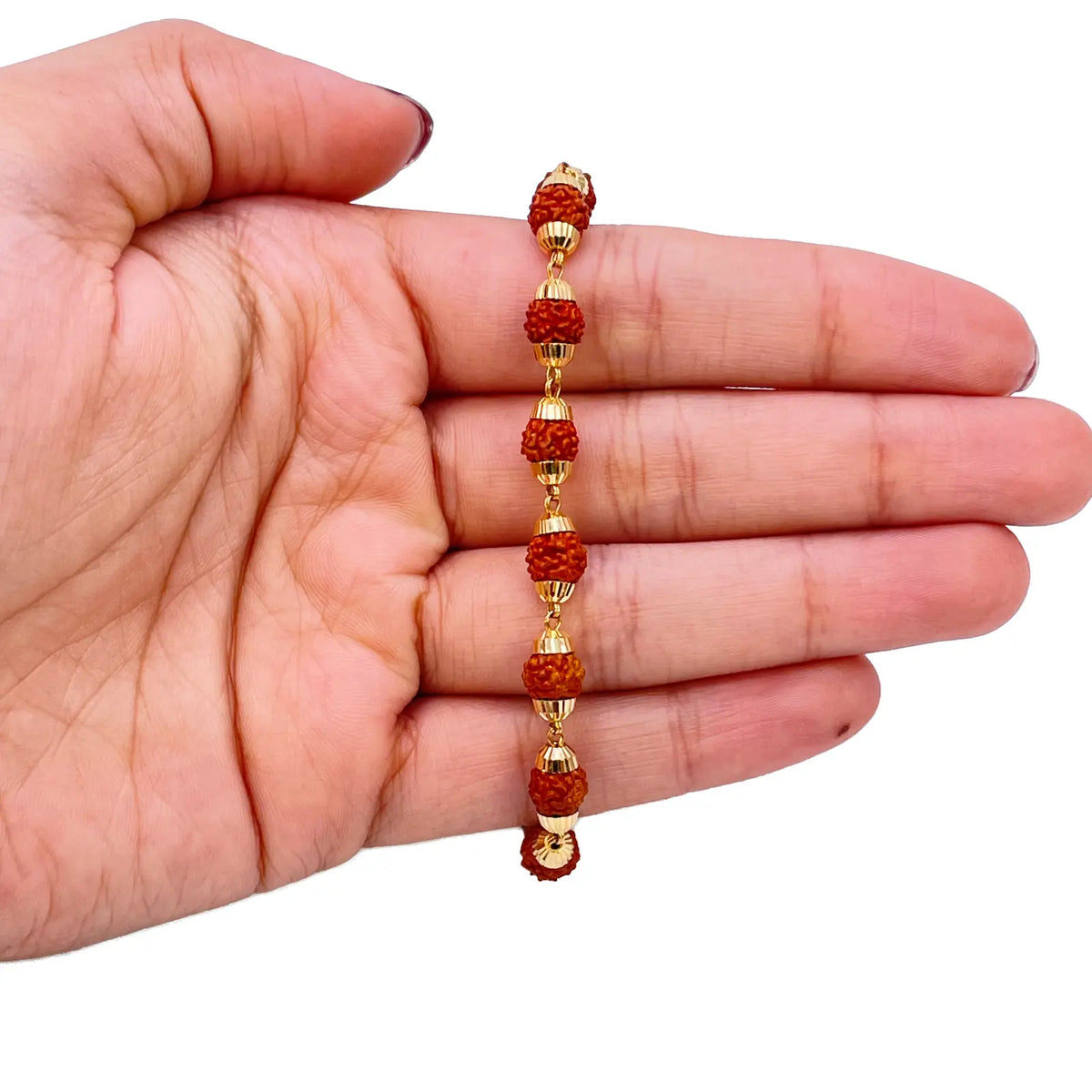 22ct Yellow Gold Rudraksha Bracelet 8 Inches 