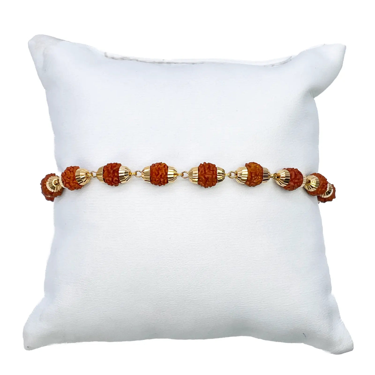 22ct Yellow Gold Rudraksha Bracelet 8 Inches 