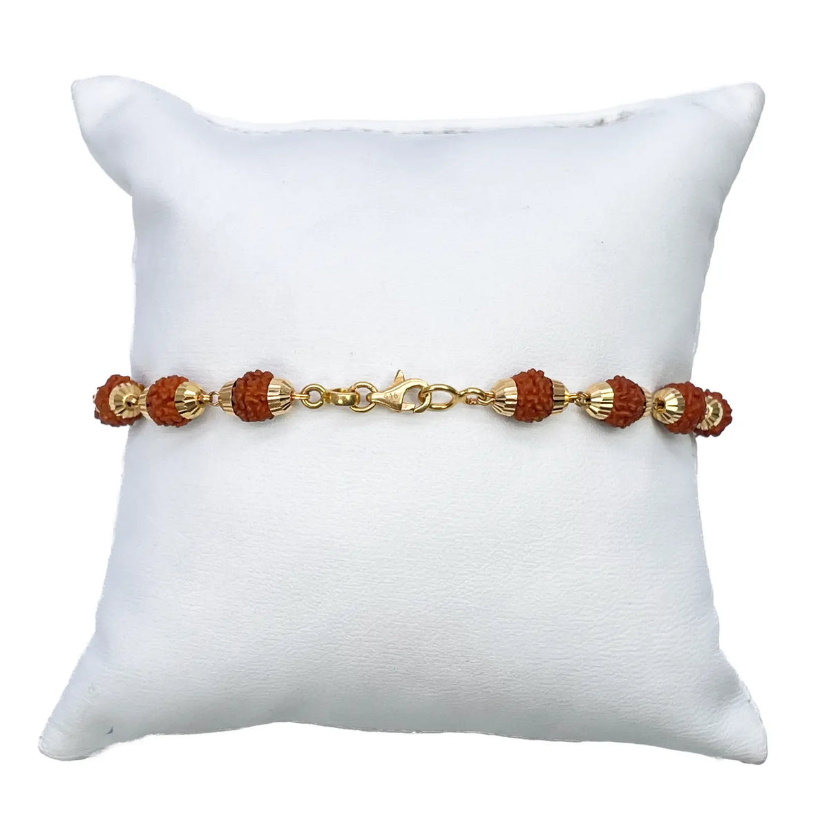 22ct Yellow Gold Rudraksha Bracelet 8 Inches 
