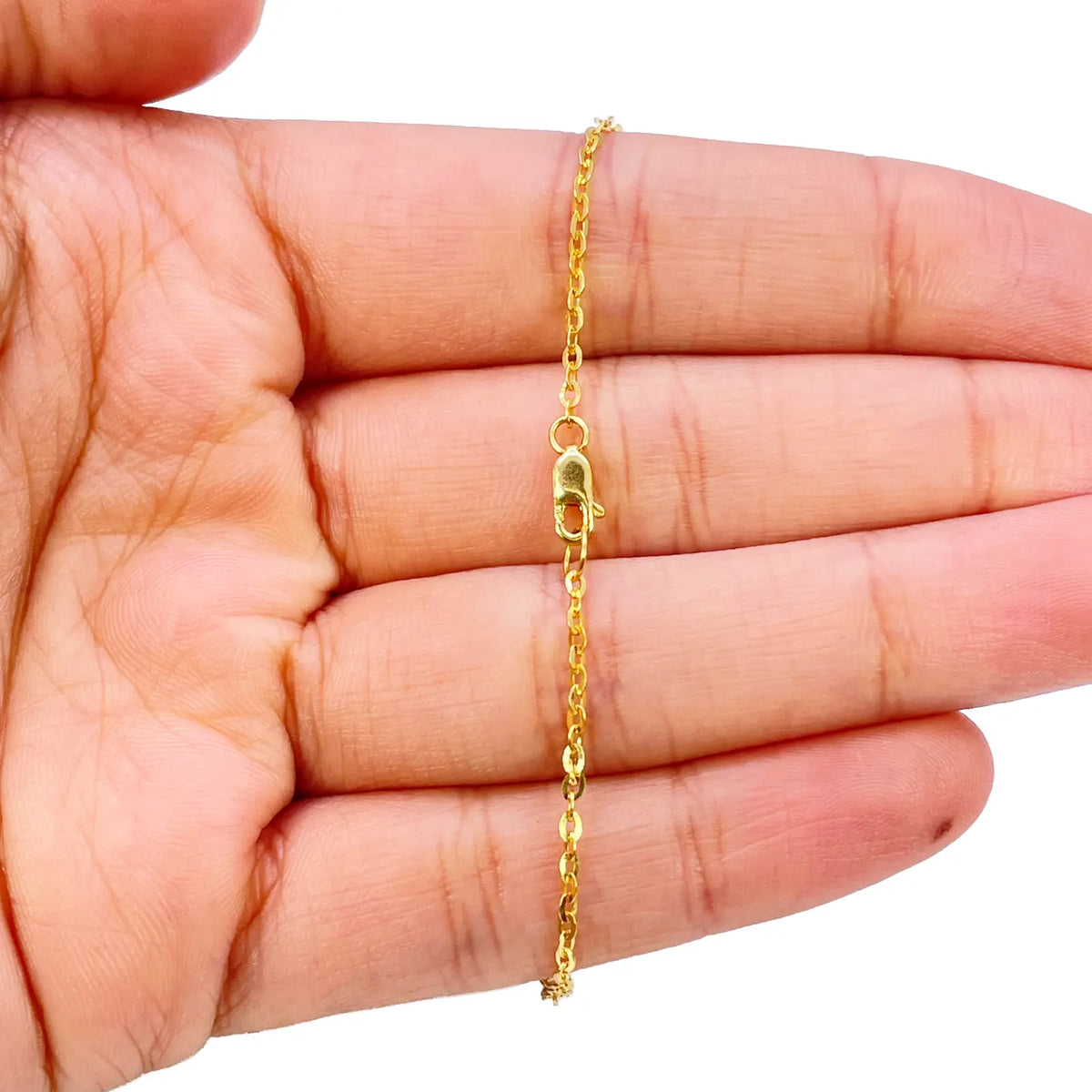 22ct Yellow Gold Single Cubic Zirconia Sparkly Glitter Ball Ladies Bracelet 7 Inches 