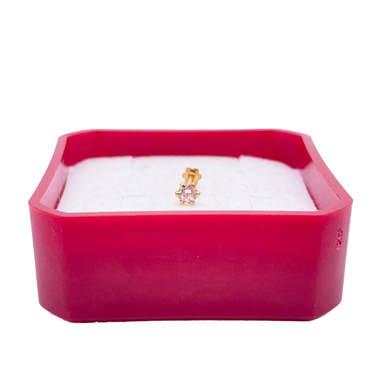 22ct Yellow Gold Six Claw Cubic Zirconia Prong Nose Stud/Pin 3.5mm Length 