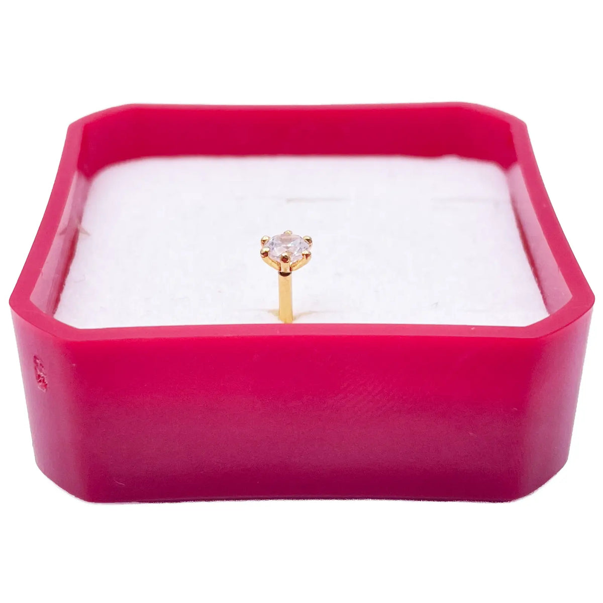 22ct Yellow Gold Six Claw Prong Small Nose Stud/Pin 4mm Length 