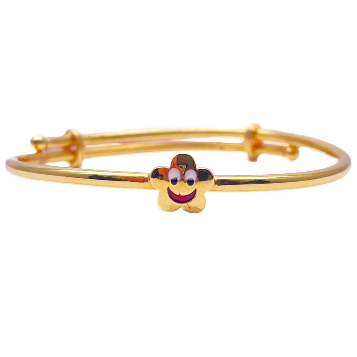 22ct Yellow Gold Smiling Star Design Children's Flexible Bangle/ Bracelet 