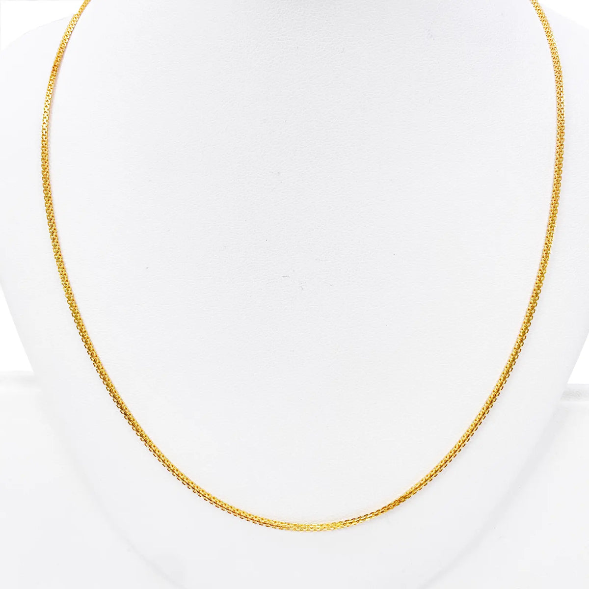 22ct Yellow Gold Solid Double Cable Trace Chain Necklace 20.5 Inches 1.2mm Width 