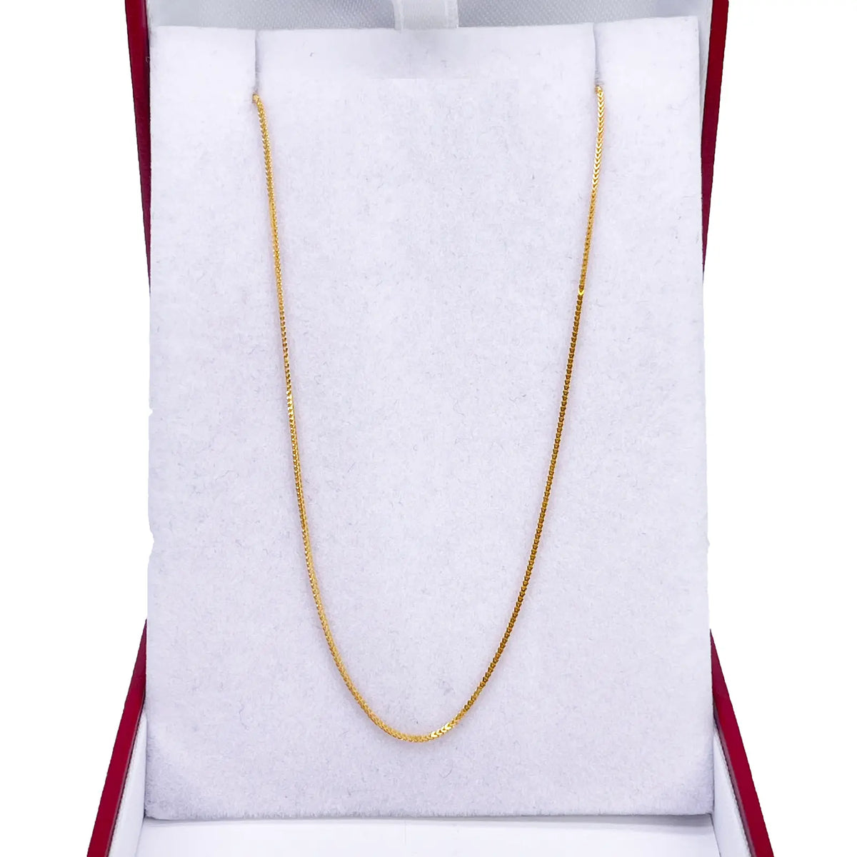 22ct Yellow Gold Solid Foxtail Chain Necklace 16'' inches 0.6mm Width 