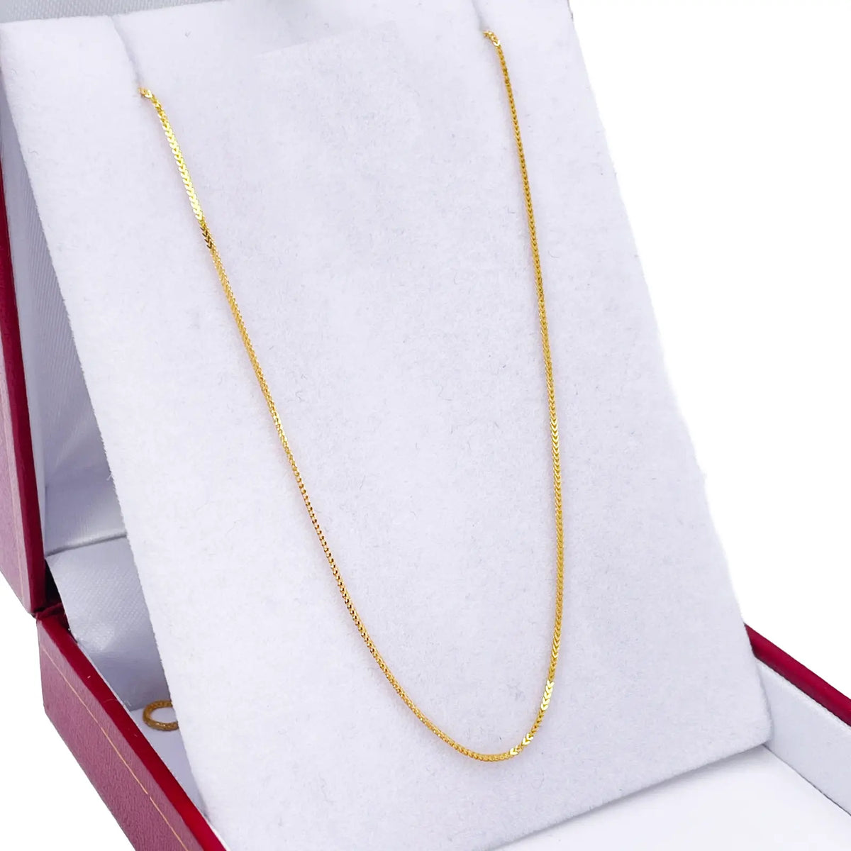 22ct Yellow Gold Solid Foxtail Chain Necklace 16'' inches 0.6mm Width 