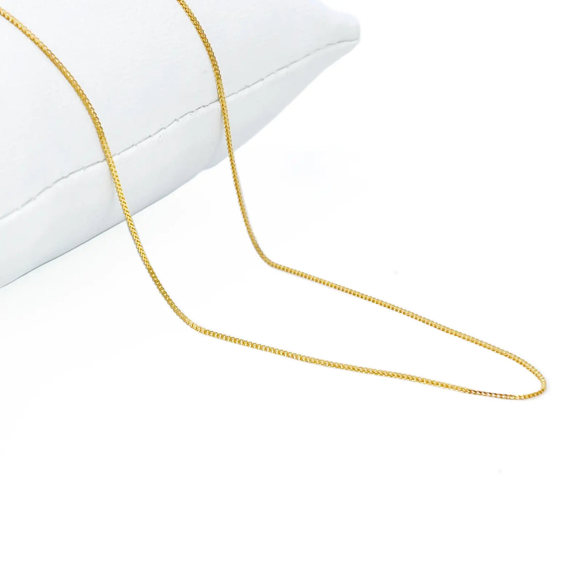 22ct Yellow Gold Solid Foxtail Chain Necklace 16'' inches 0.6mm Width 