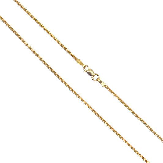 22ct Yellow Gold Solid Foxtail Chain Necklace 18'' inches 1.2mm Width 