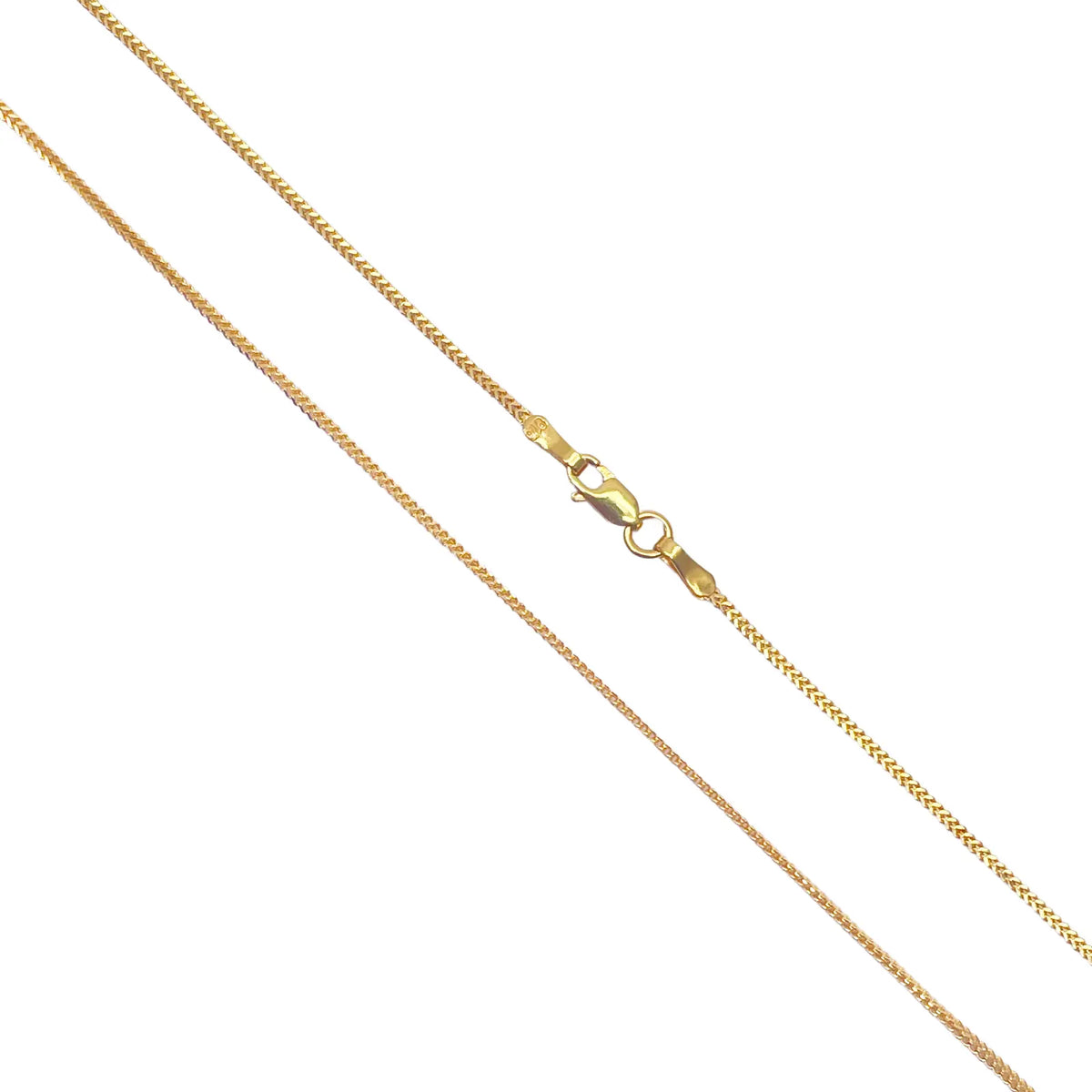 22ct Yellow Gold Solid Foxtail Chain Necklace 18'' inches 1mm Width  Diamond Bracelets