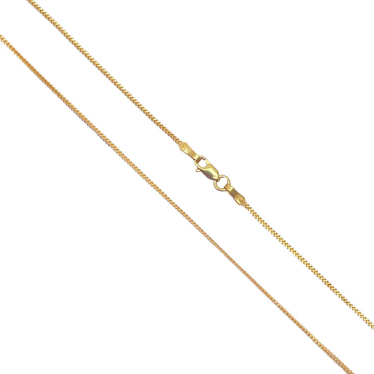 22ct Yellow Gold Solid Foxtail Chain Necklace 18'' inches 1mm Width  Diamond Bracelets