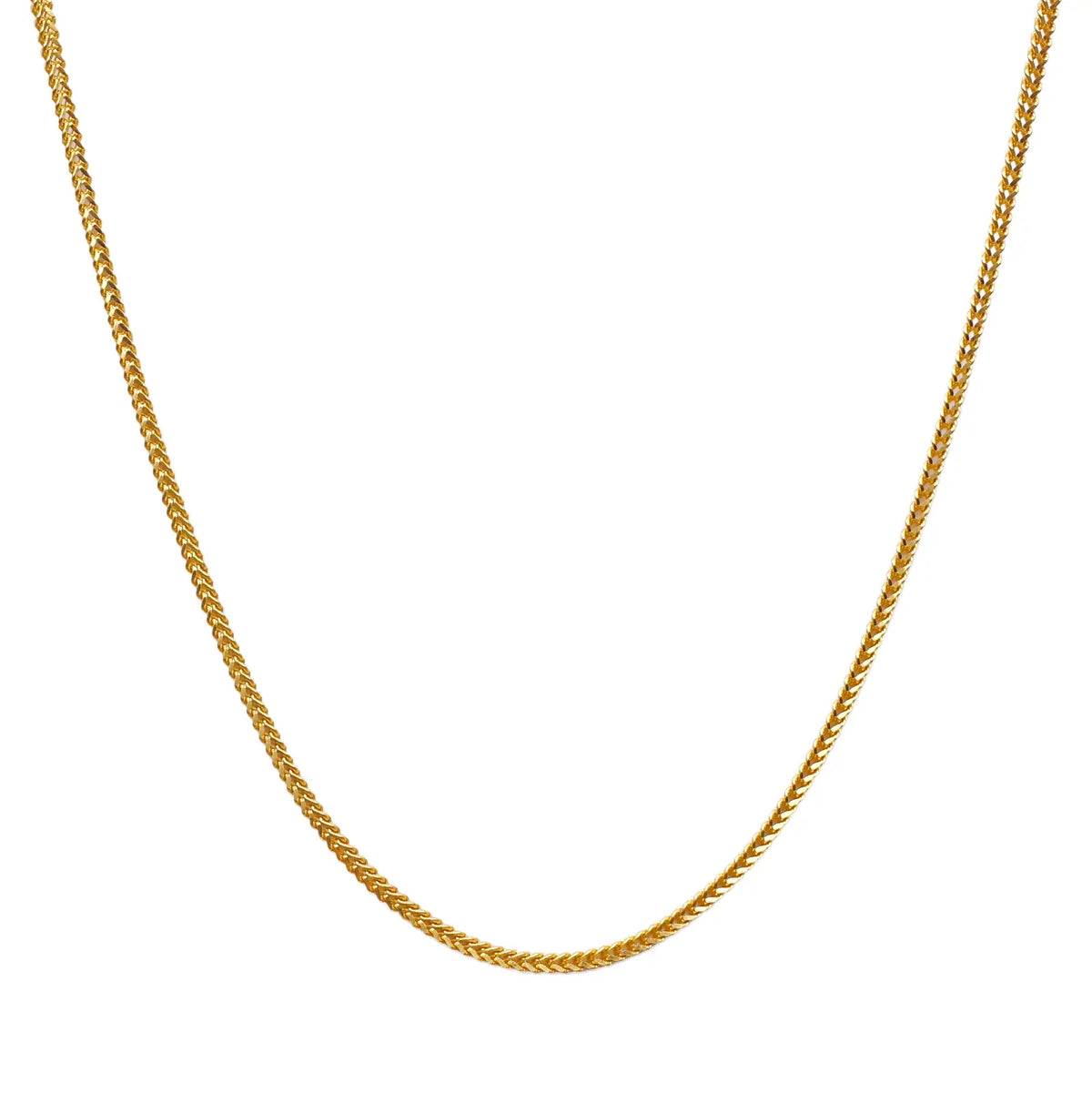 22ct Yellow Gold Solid Foxtail Chain Necklace 22 Inches 2.5mm Width 