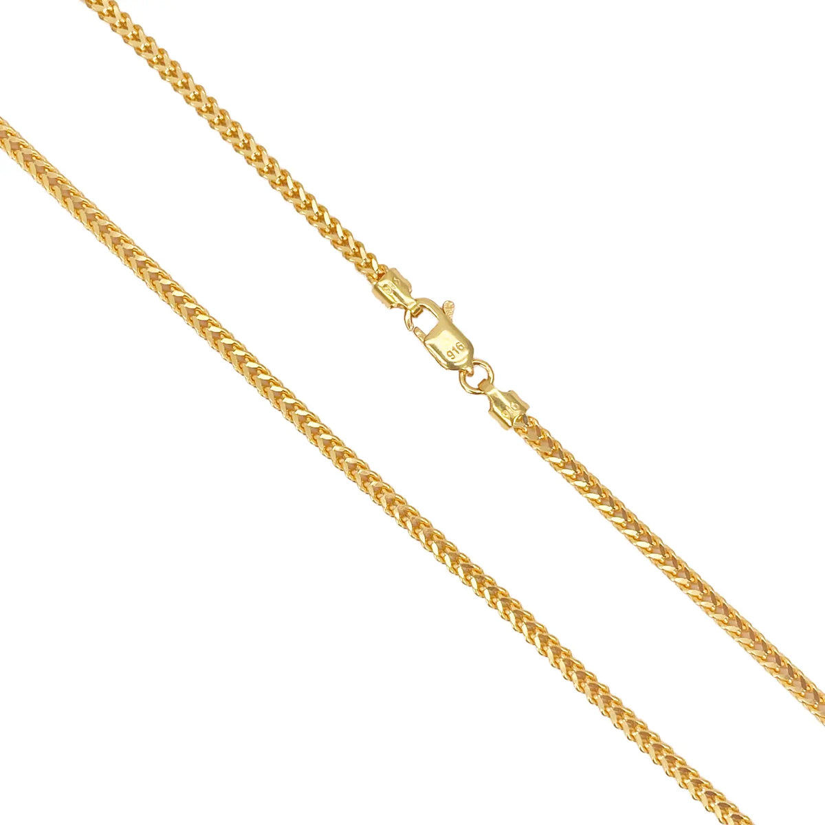 22ct Yellow Gold Solid Foxtail Chain Necklace 22'' inches 2.4mm Width  Diamond Bracelets