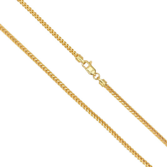 22ct Yellow Gold Solid Foxtail Chain Necklace 22'' inches 2.4mm Width  Diamond Bracelets