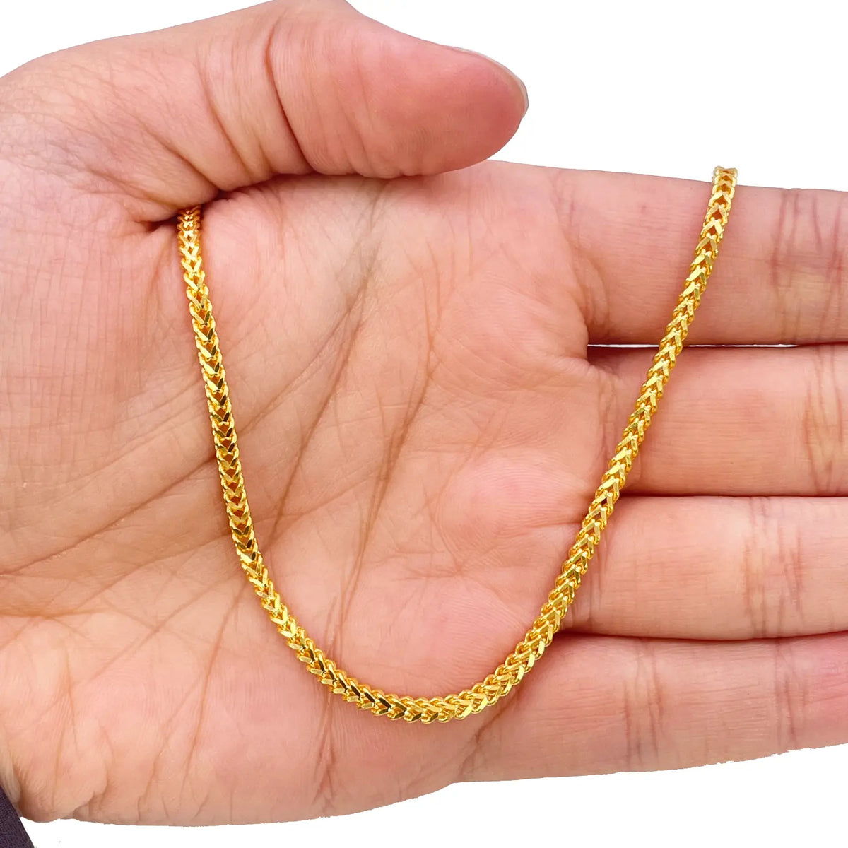 22ct Yellow Gold Solid Foxtail Chain Necklace 22'' inches 2.4mm Width  Diamond Bracelets
