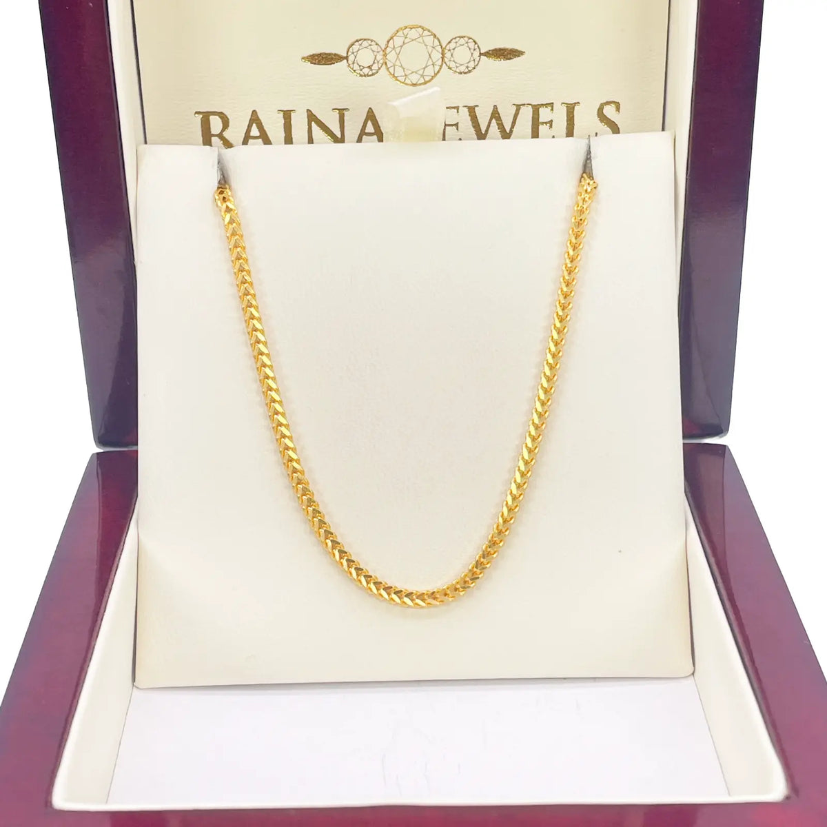 22ct Yellow Gold Solid Foxtail Chain Necklace 22'' inches 2.4mm Width  Diamond Bracelets