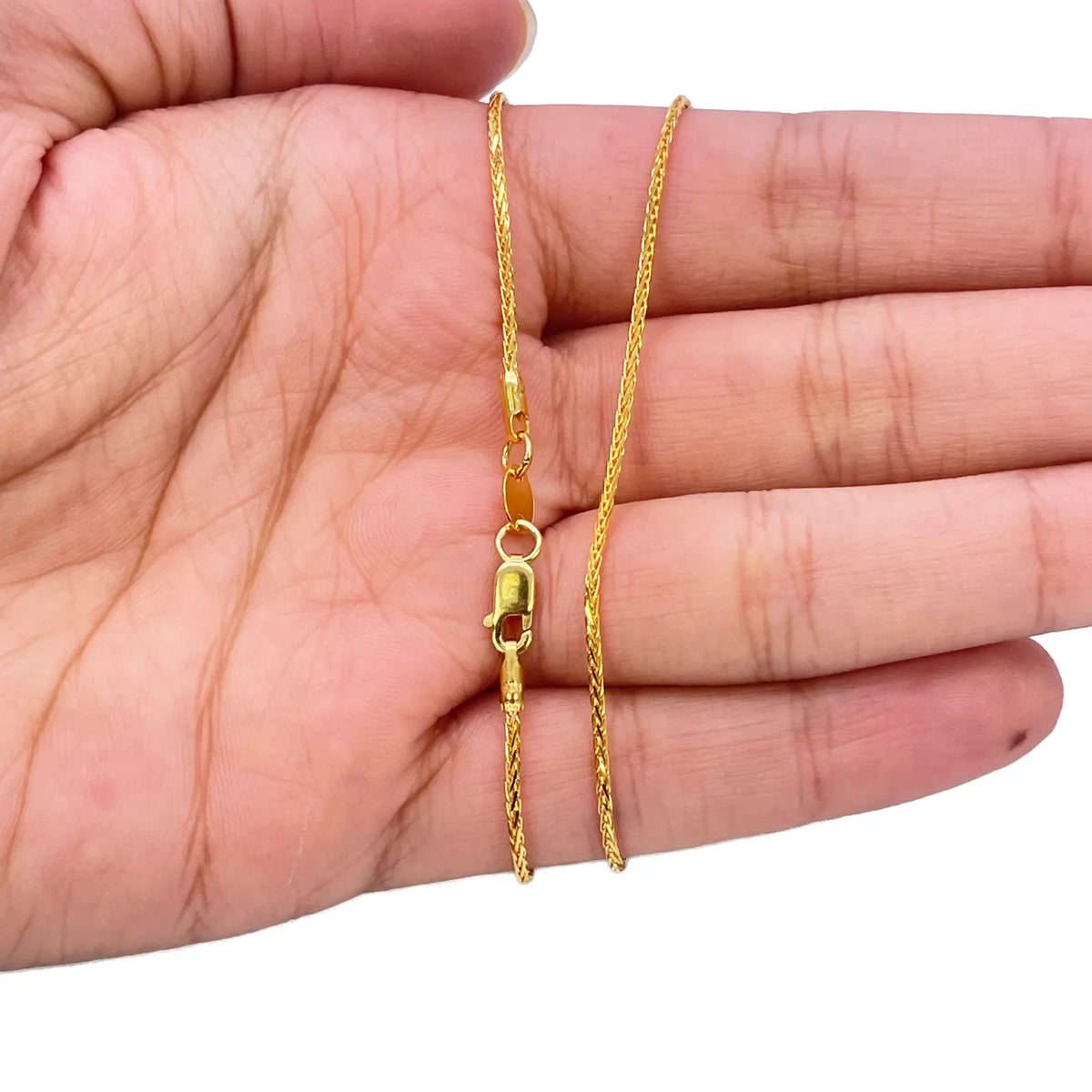 22ct Yellow Gold Spiga Chain Necklace 16'' inch 1.2mm Width 