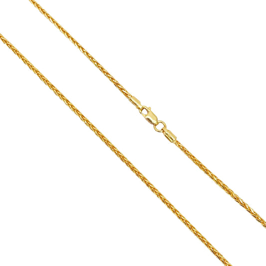 22ct Yellow Gold Spiga Chain Necklace 18'' inch 1.6mm Width 