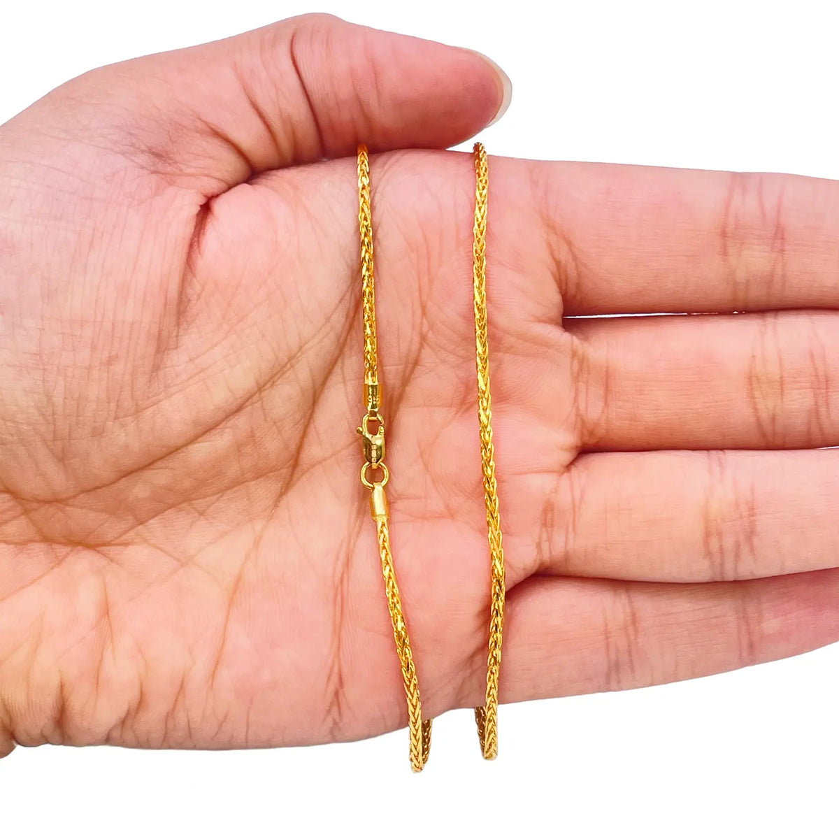 22ct Yellow Gold Spiga Chain Necklace 18'' inch 1.6mm Width 