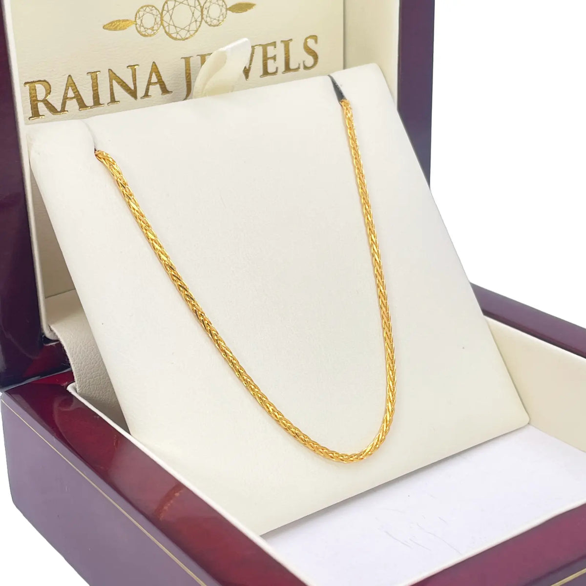 22ct Yellow Gold Spiga Chain Necklace 18'' inch 1.6mm Width 