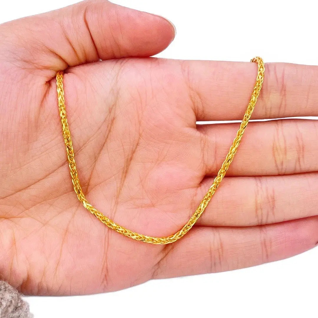 22ct Yellow Gold Spiga Chain Necklace 20 inches 2mm Width  Gold Chain