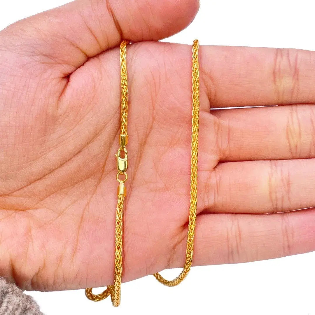 22ct Yellow Gold Spiga Chain Necklace 20 inches 2mm Width  Gold Chain