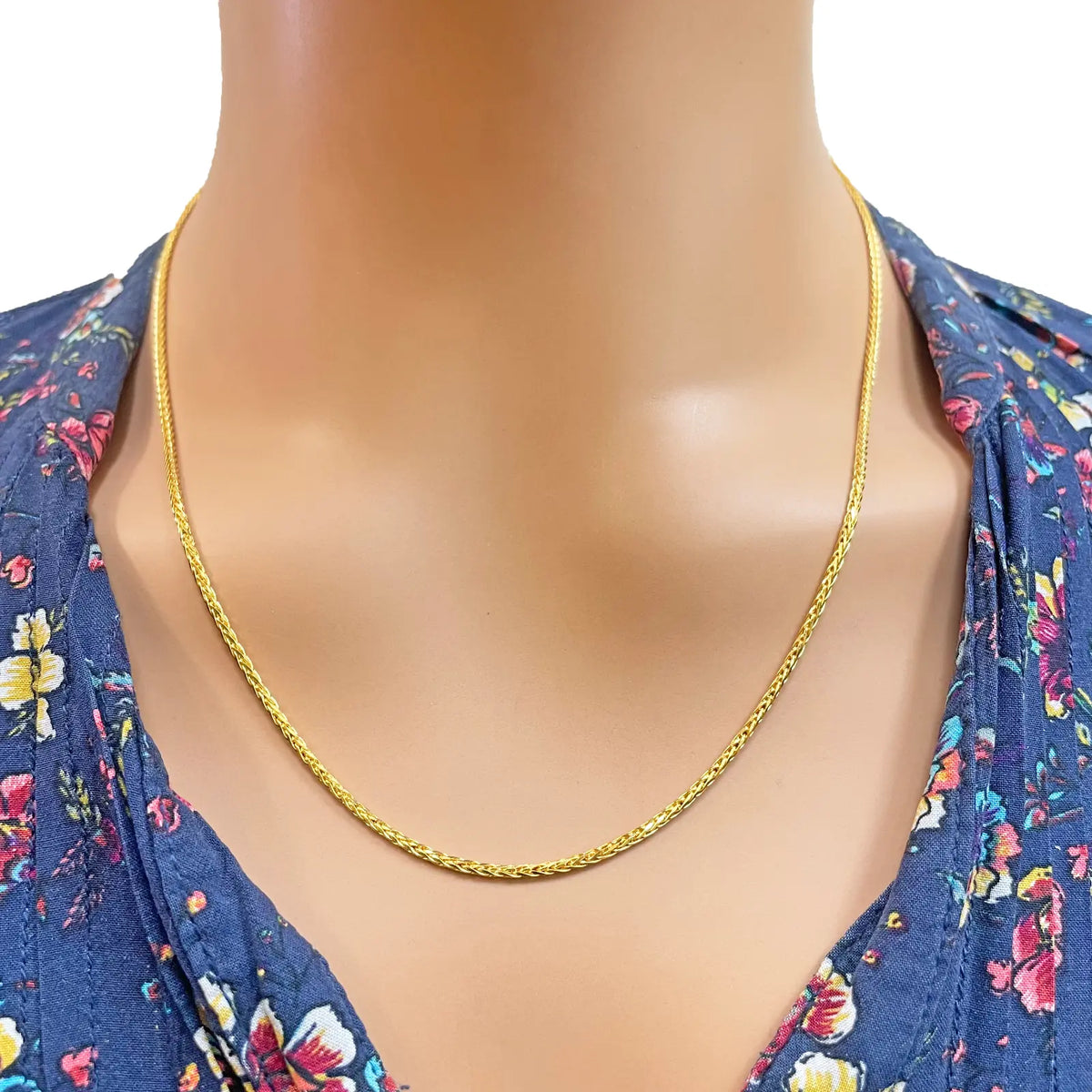 22ct Yellow Gold Spiga Chain Necklace 20'' inch 1.6mm Width 