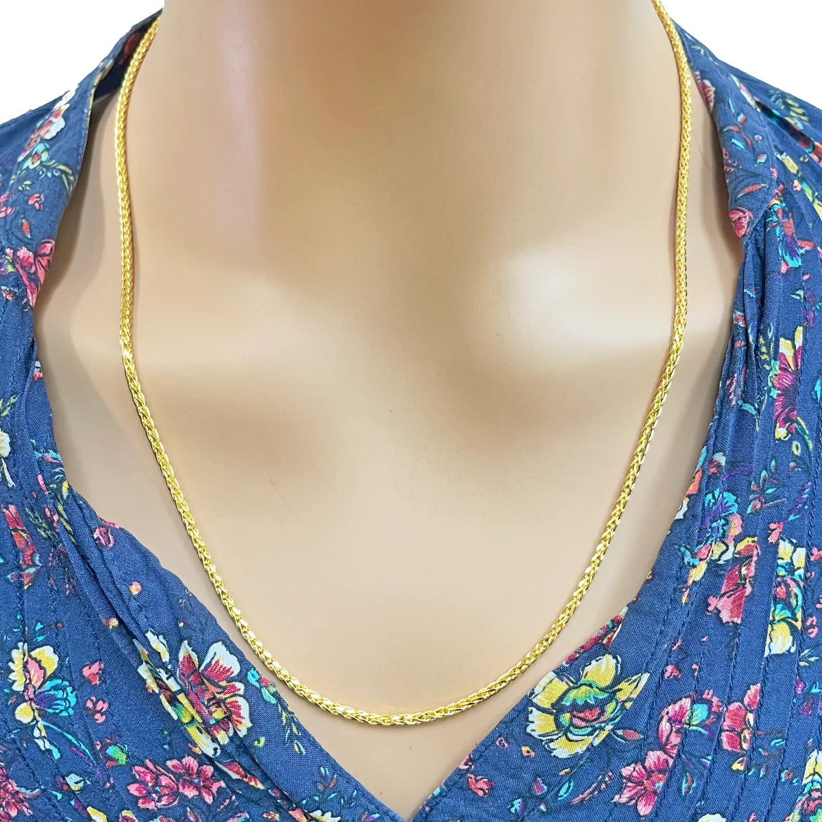 22ct Yellow Gold Spiga Chain Necklace 22 inches 2mm Width 