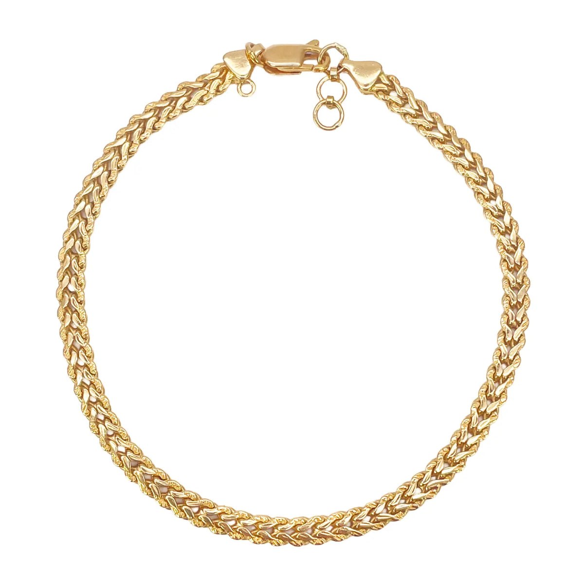 22ct Yellow Gold Textured Spiga Bracelet 8 inches 3.6mm Wide 
