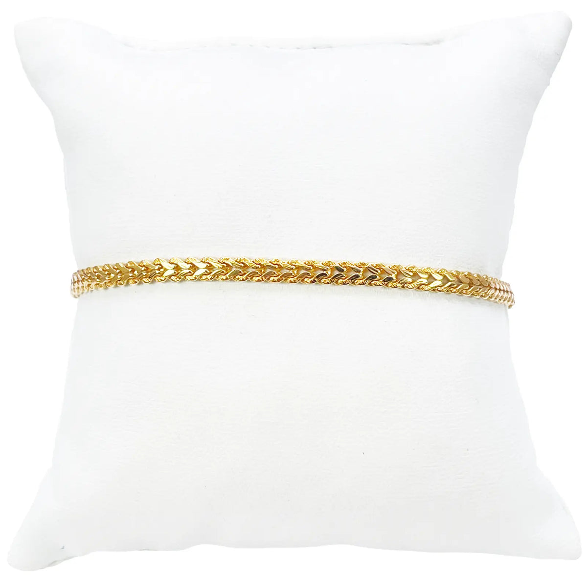22ct Yellow Gold Textured Spiga Bracelet 8 inches 3.6mm Wide 