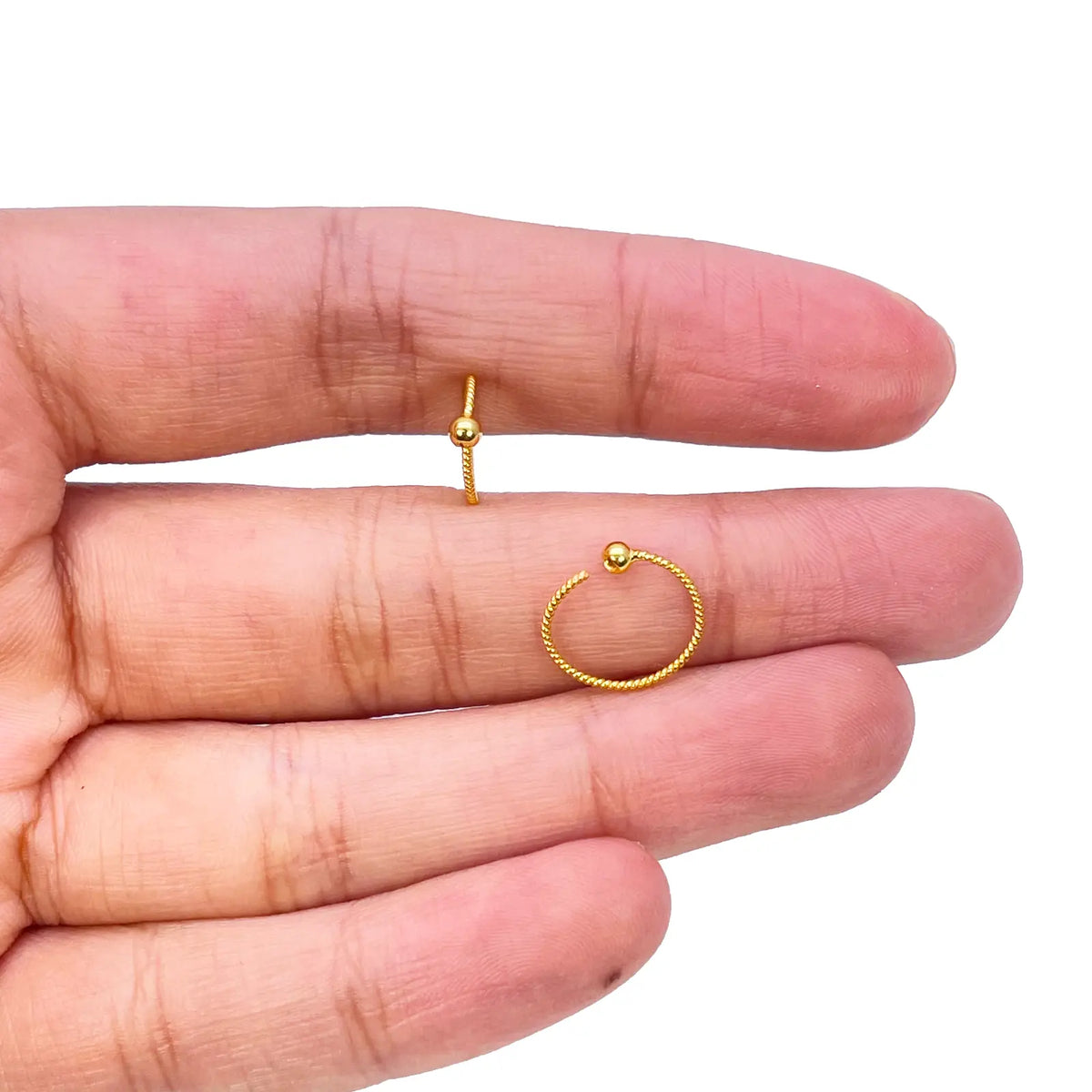 22ct Yellow Gold Tiny Dainty Rope Hoop Huggie Children's Earrings 8mm Diameter 