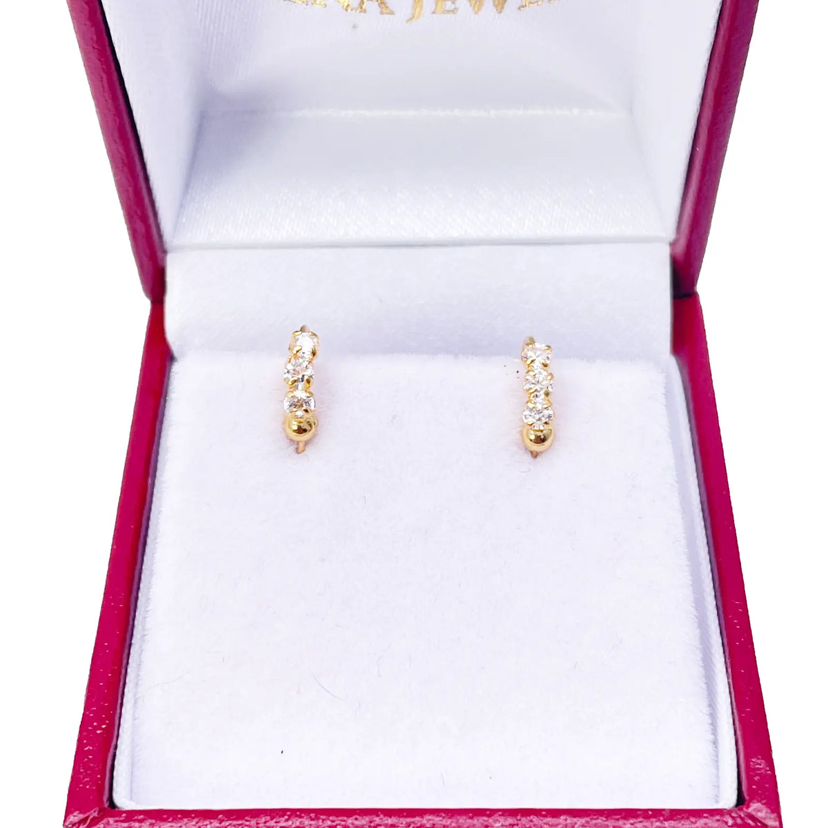22ct Yellow Gold Tiny Sparkly Hoop Huggie Children's Earrings 8.4mm Diameter  Diamond Bracelets