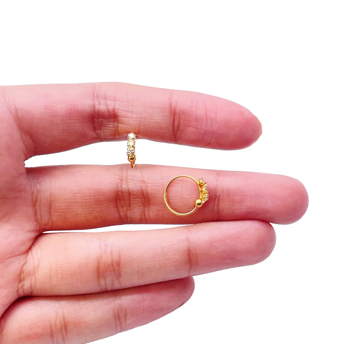 22ct Yellow Gold Tiny Sparkly Hoop Huggie Children's Earrings 8.4mm Diameter  Diamond Bracelets