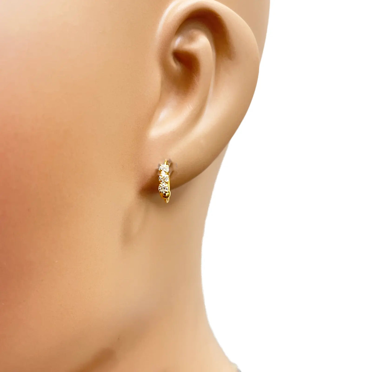 22ct Yellow Gold Tiny Sparkly Hoop Huggie Children's Earrings 8.4mm Diameter  Diamond Bracelets