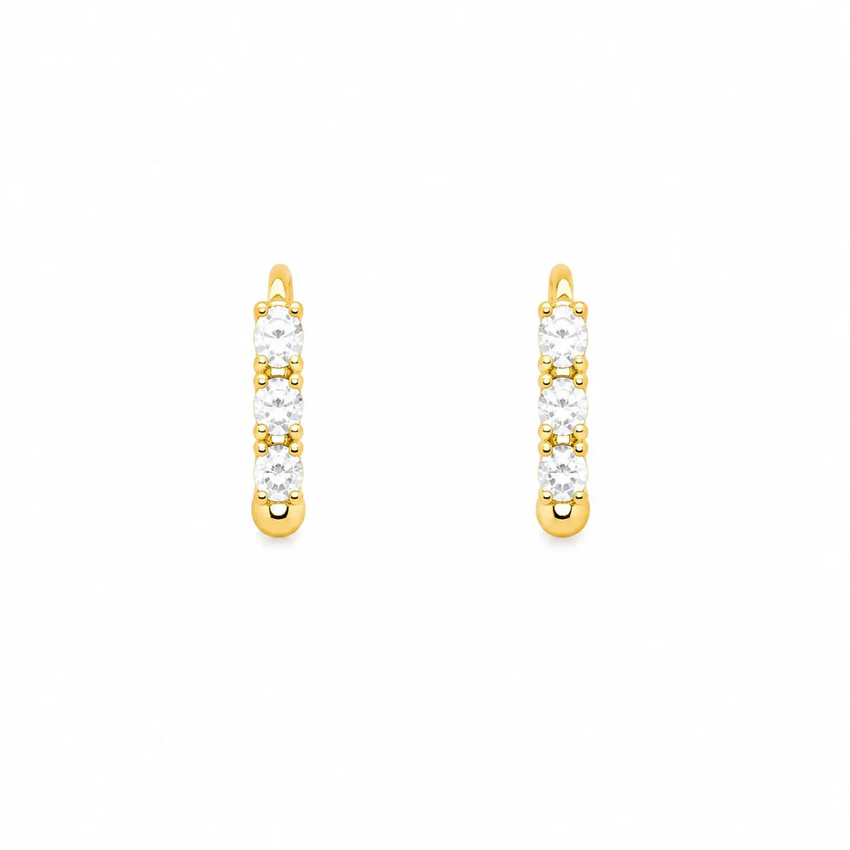 22ct Yellow Gold Tiny Sparkly Hoop Huggie Children's Earrings 8.4mm Diameter  Diamond bracelet