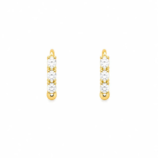 22ct Yellow Gold Tiny Sparkly Hoop Huggie Children's Earrings 8.4mm Diameter  Diamond bracelet