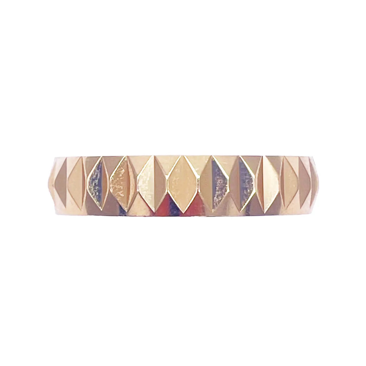 22ct Yellow Gold Women's Wedding Band 4mm High Polished & Diamond Cut Groove  Gold Ring